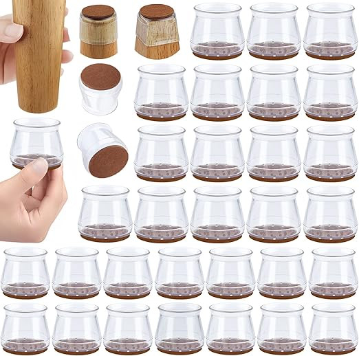 32 Pcs Chair Leg Floor Protectors for Chair Leg Protectors for Hardwood Floors Silicone Covers to... | Amazon (US)