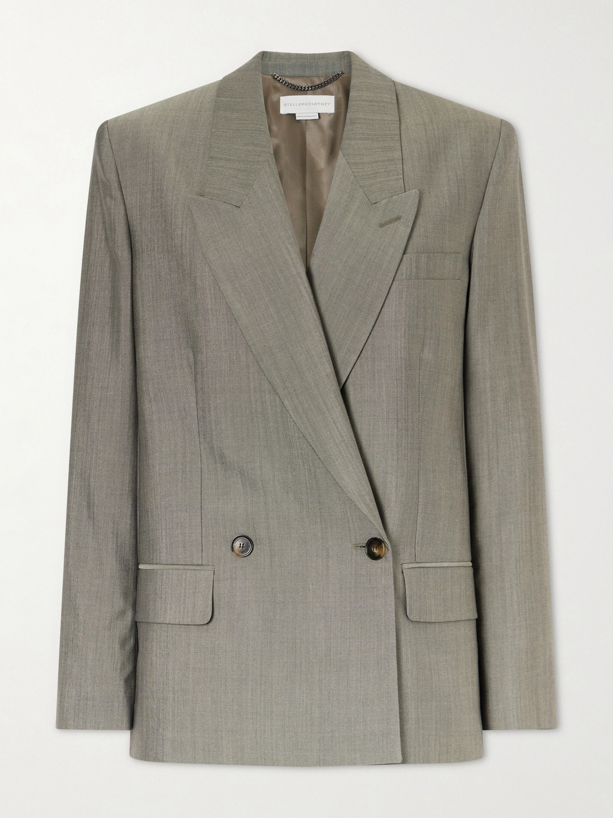 Stella McCartney - Tropical Double-breasted Wool Ands Silk-blend Blazer - Gray | NET-A-PORTER (US)