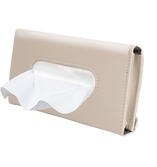 Carstuus Beige Car Tissue Holder for Sun Visor, Universal Fit All Vehicles | Amazon (US)