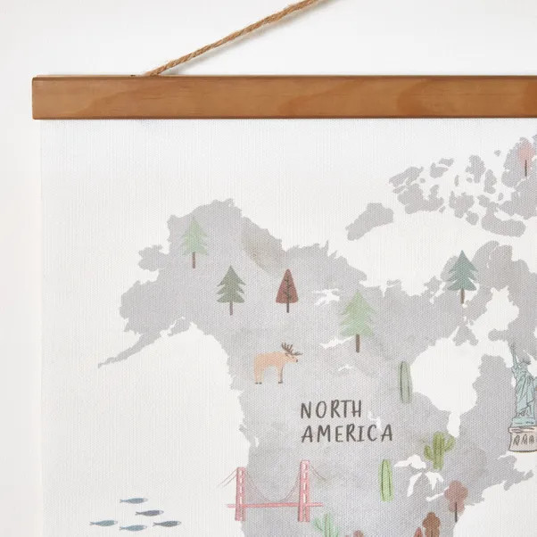 Kid's World Map Wall Hanging | Dunelm (migrated)