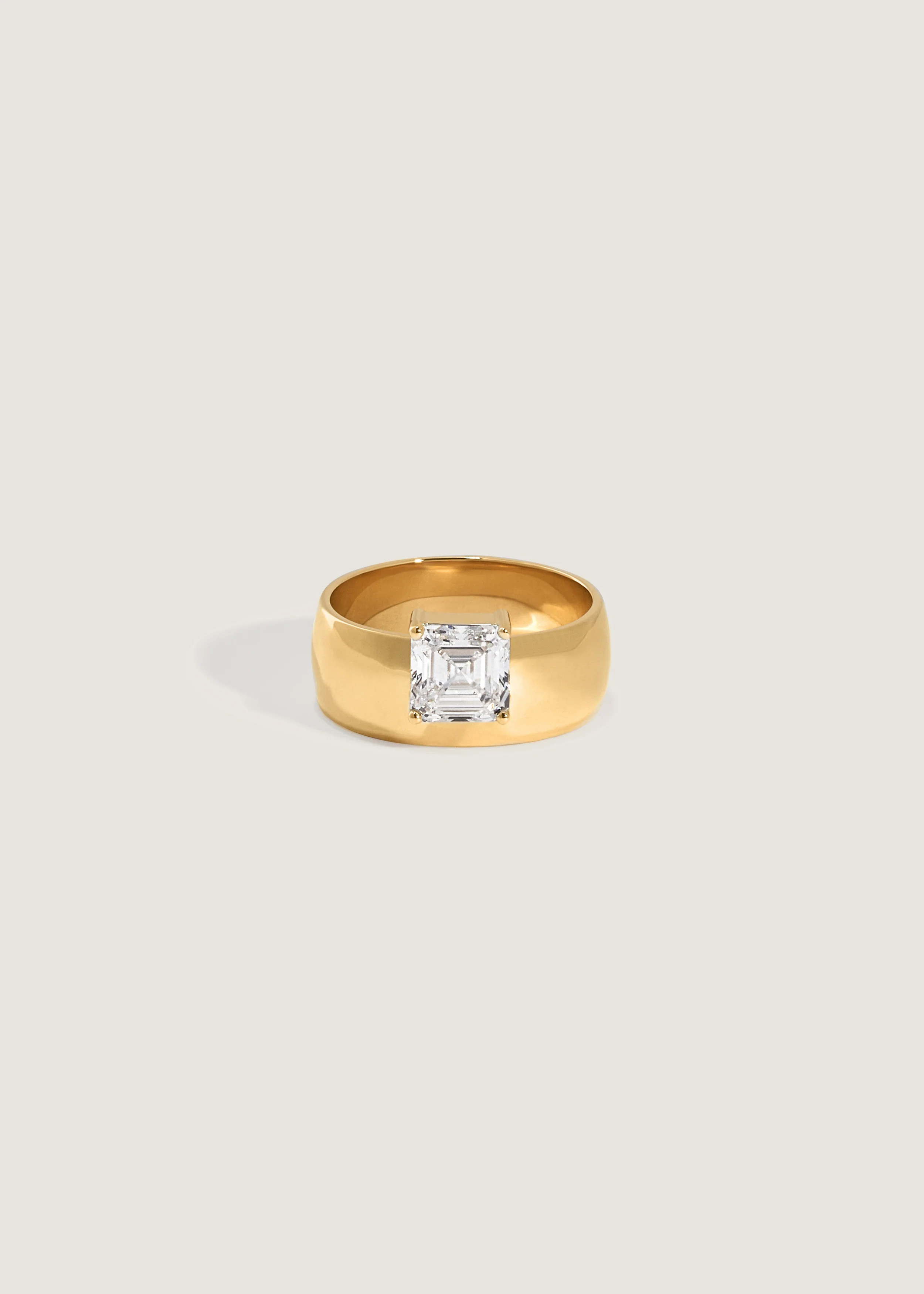 Porter Cigar Band Ring Asscher Diamond | Kinn Studio | Kinn Studio