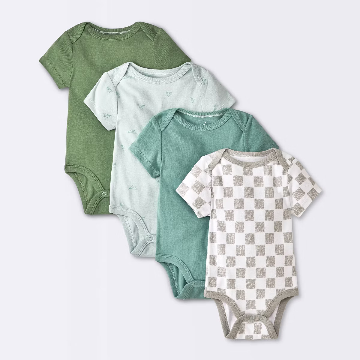 Baby 4pk Airplanes Short Sleeve Cotton Bodysuit - Cloud Island™ Blue | Target