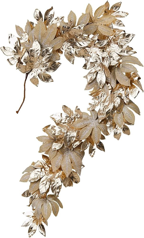 Serene Spaces Living Large Gold Leaf Garland, Decorative Gold Garland for Christmas Fireplace Dec... | Amazon (US)