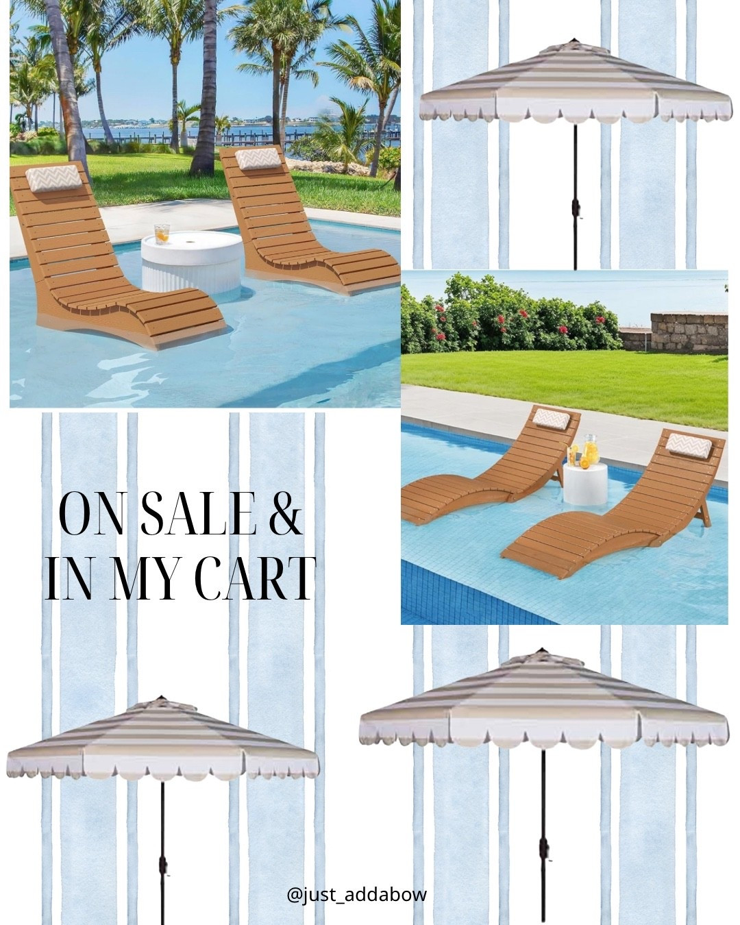 Pool essentials 
Pool loungers 
Pool chairs 
Outdoor furniture 
Pool umbrella 
Outdoor entertaining 

#LTKSwim #LTKSaleAlert #LTKHome