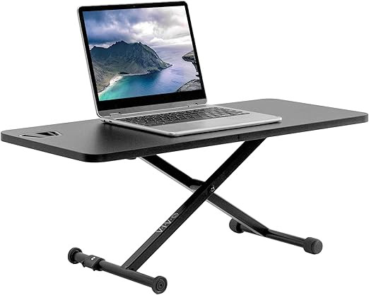 VIVO Black Small Single Top 28 inch Standing Desk Converter, Tabletop Sit to Stand Monitor Riser ... | Amazon (US)