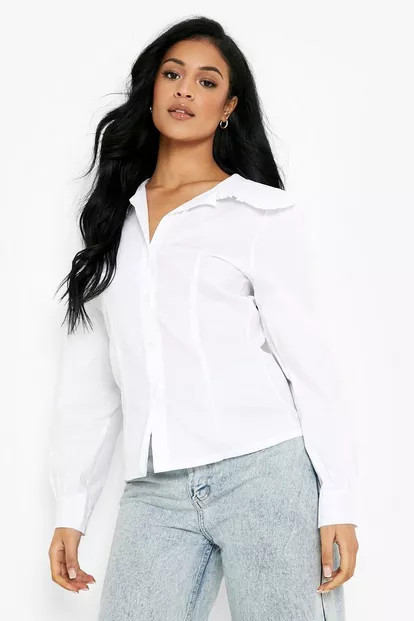 Tall Collared Poplin Shirt | Boohoo.com (US & CA)