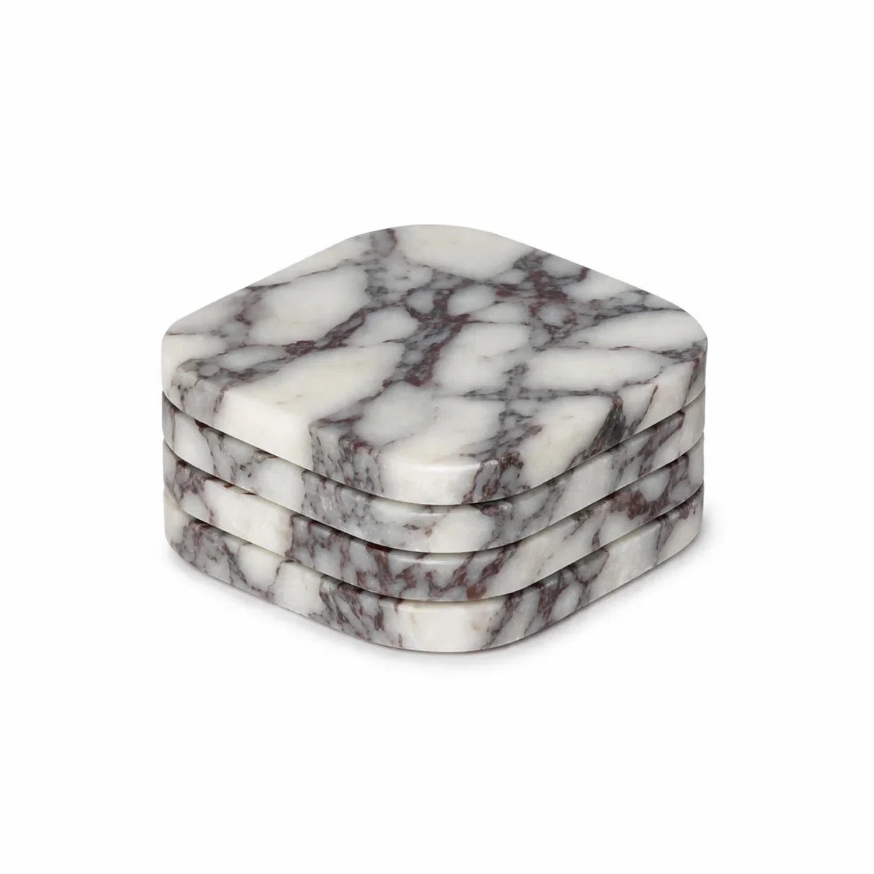 Coaster Natural Calacatta Marble Set Of 4 | Wayfair North America
