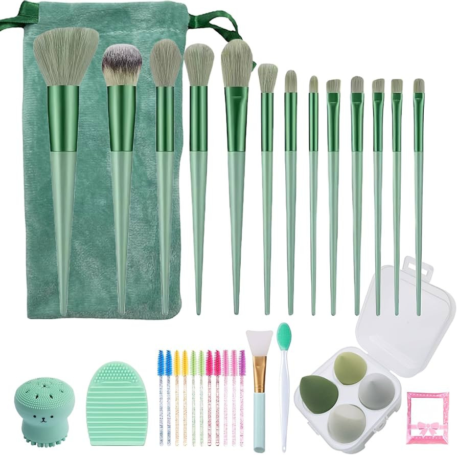 Muhuabeuaty 23 pcs Makeup Brushes Set with Beauty Blender, Foundation Brush Eyeshadow Concealers ... | Amazon (US)