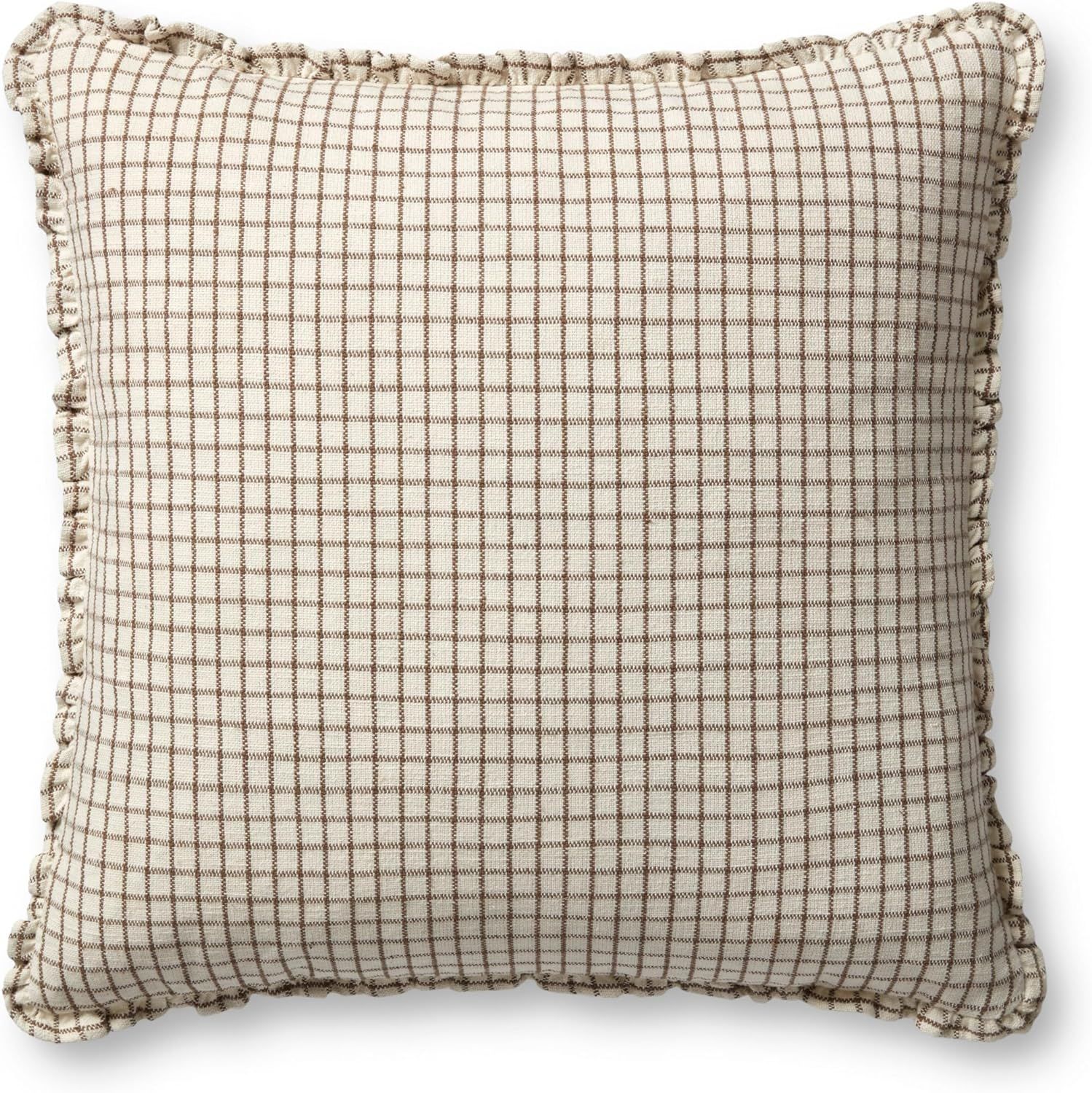 Loloi Dinah Pillow, 22X22 Cover Only, Ivory/Earth | Amazon (US)