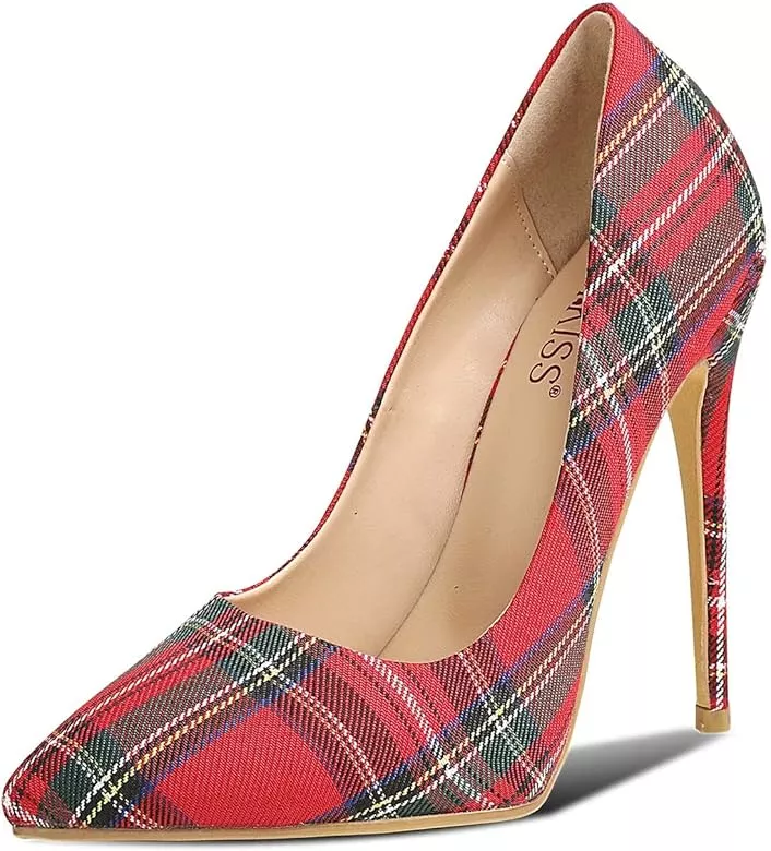 Plaid heels sale pumps