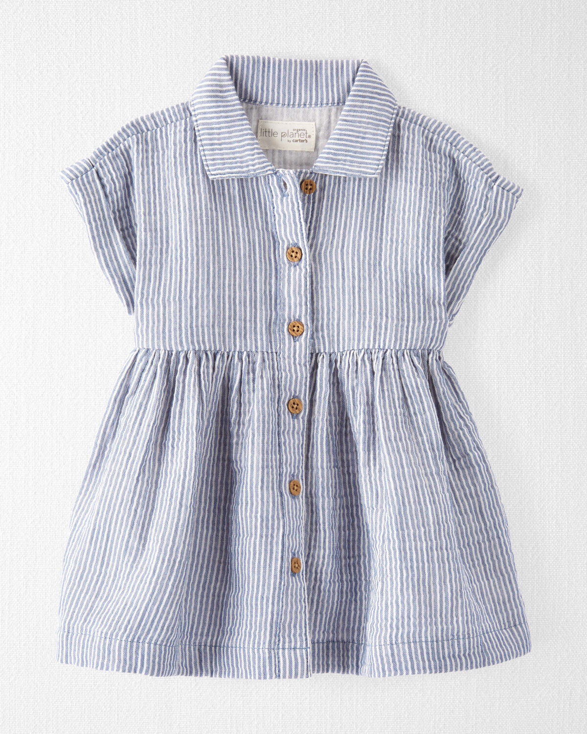 Baby Organic Cotton Striped Button-Front Dress | Carter's Inc