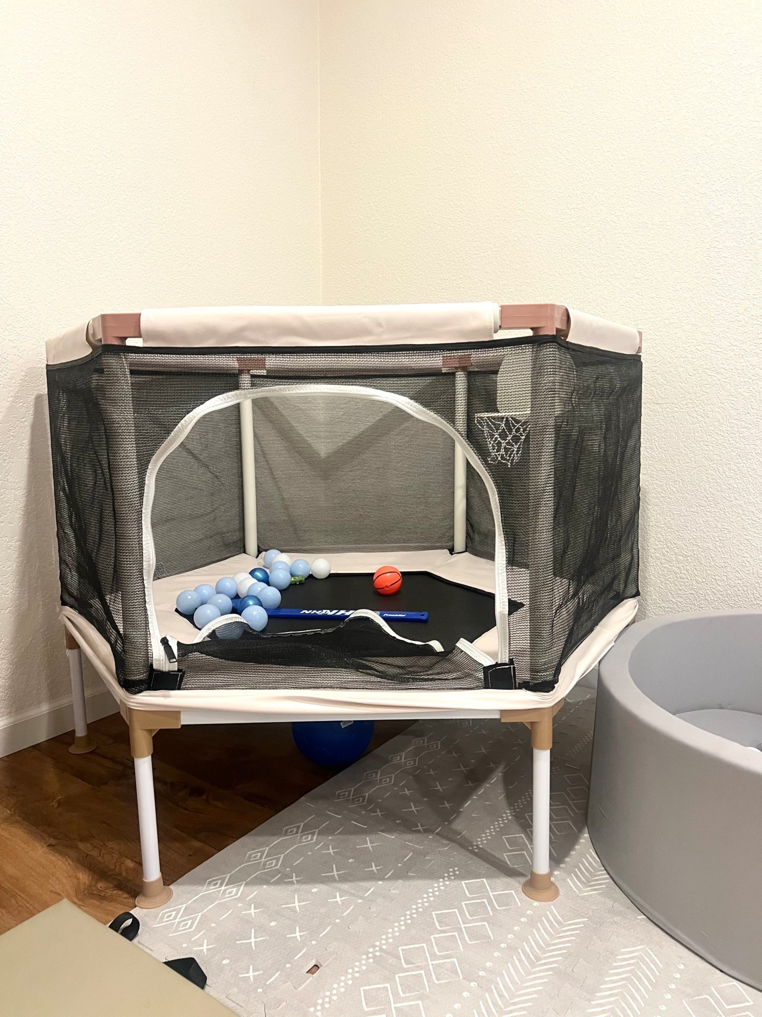 The best kids trampoline we are already so in love with it and the weight limit is 200 lbs so even you can jump on it! 👀 we were going to hold onto it for Christmas but we are getting so much use out of it so we’ll call it a delayed birthday gift  

#LTKBaby #LTKKids #LTKmomlife