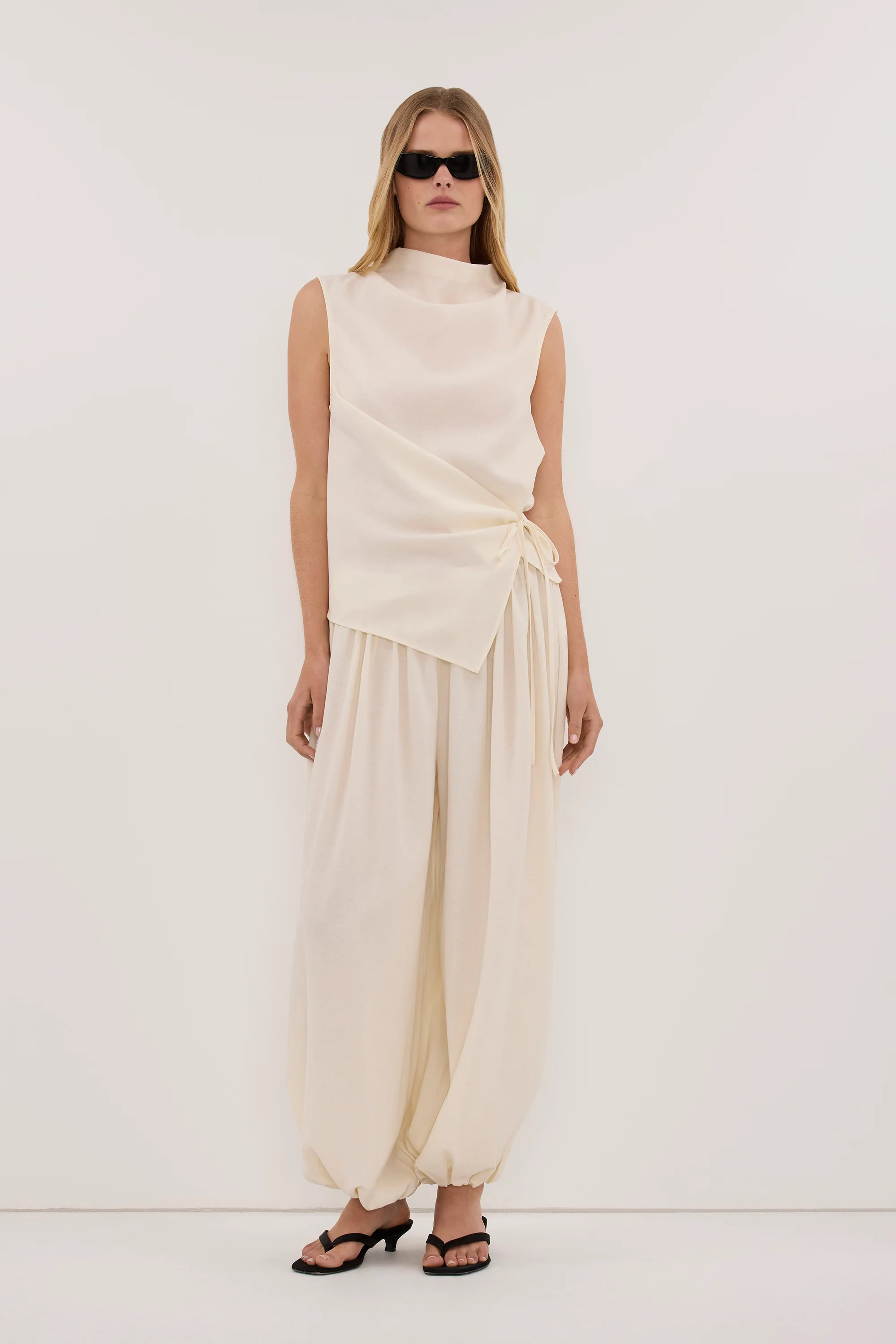 CALIA CREAM TIE TOP | DISSH