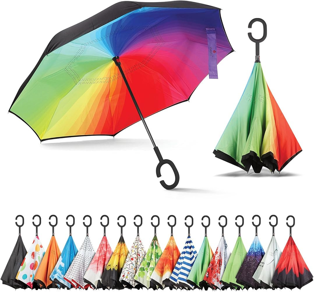 Inverted Umbrella, Umbrella Windproof, Reverse Umbrella, Umbrellas for Women with UV Protection, ... | Amazon (US)