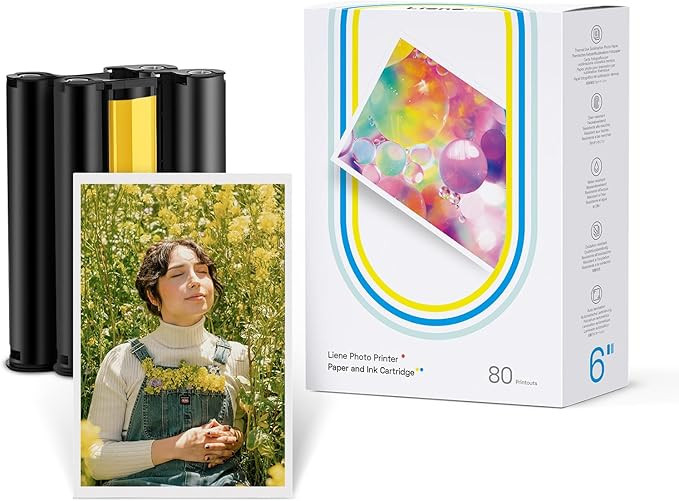 Liene Amber M100/M200 4x6" Photo Printer 80 Sheets Photo Paper & 2 Ink Cartridges Refill, Dye Sub... | Amazon (US)