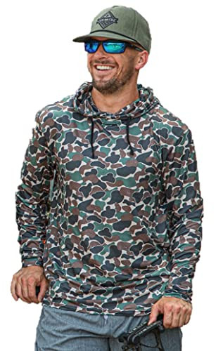 Burlebo Men's Long Sleeve Hoodie Sweatshirt (Throwback Camo, XXX-Large) | Amazon (US)