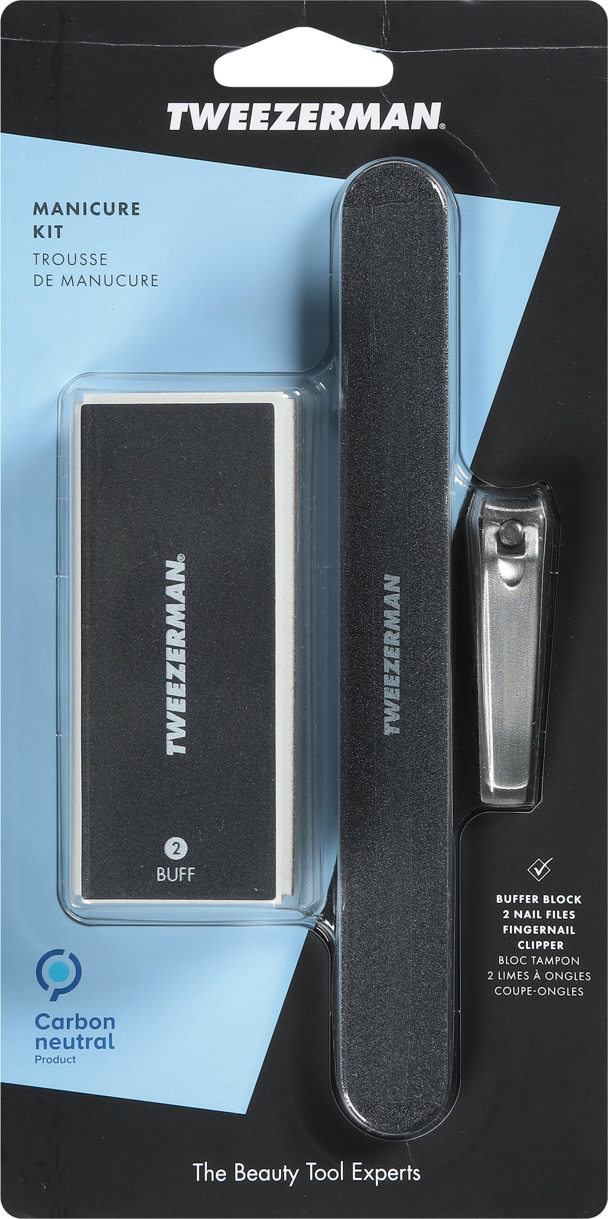 Tweezerman Manicure Kit Includes Nail Clipper Nail Buffer Block 2 Nail Files, Black, 1 Ea | Walmart (US)