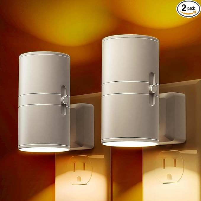 L LOHAS LED Night Light, Amber Nightlight, Dimmable Night Light 100LM, Light Sensor, Yellow Night... | Amazon (US)
