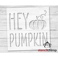 Hey Pumpkin Stencil, Stencil For Diy Fall Decor, Cute Autumn Craft Fall, Reusable Plastic, Vinyl | Etsy (US)