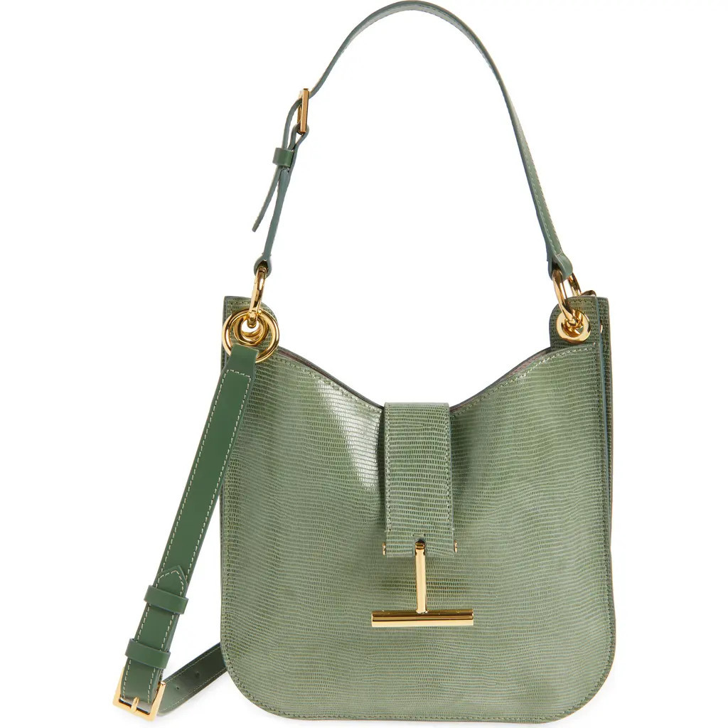 TOM FORD Small Tara Lizard Embossed Leather Top Handle Bag in Laurel Green at Nordstrom | Nordstrom