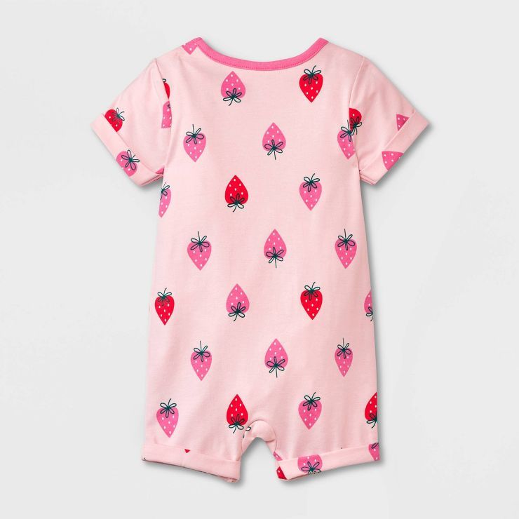 Babys' Strawberry Short Sleeve Romper - Cat & Jack Pink | Target
