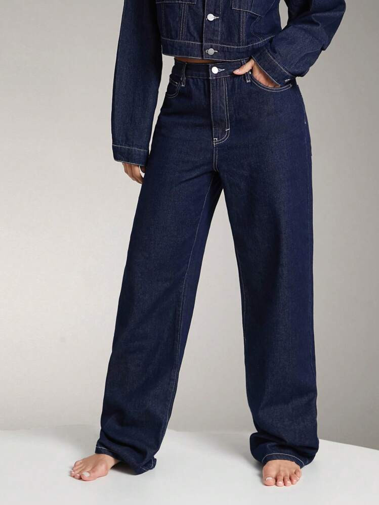 Denimoi Premium Denim Baggy Straight Leg Jeans | SHEIN