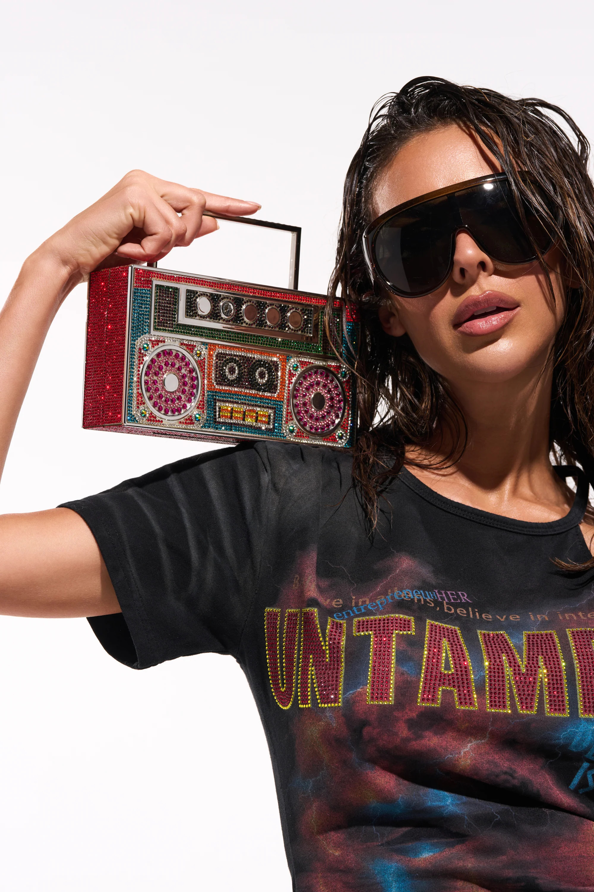 TURN ME UP BLING BOOMBOX PURSE | AKIRA
