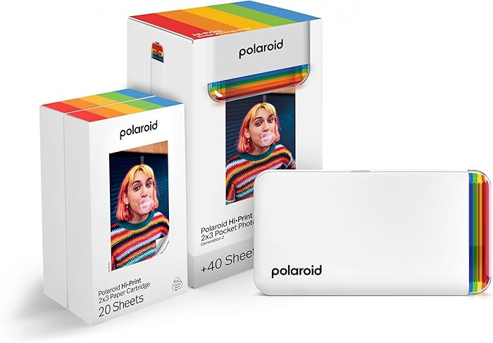 Polaroid Hi-Print + Paper Bundle - 2nd Generation Bluetooth Connected 2x3 Pocket Photo Dye-Sub Pr... | Amazon (US)