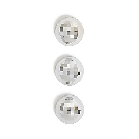 U Brands Disco Ball Locker Magnets 1 716 H x 1 716 W x 58 D Silver Set Of 3 Magnets - Office Depo... | Office Depot and OfficeMax 