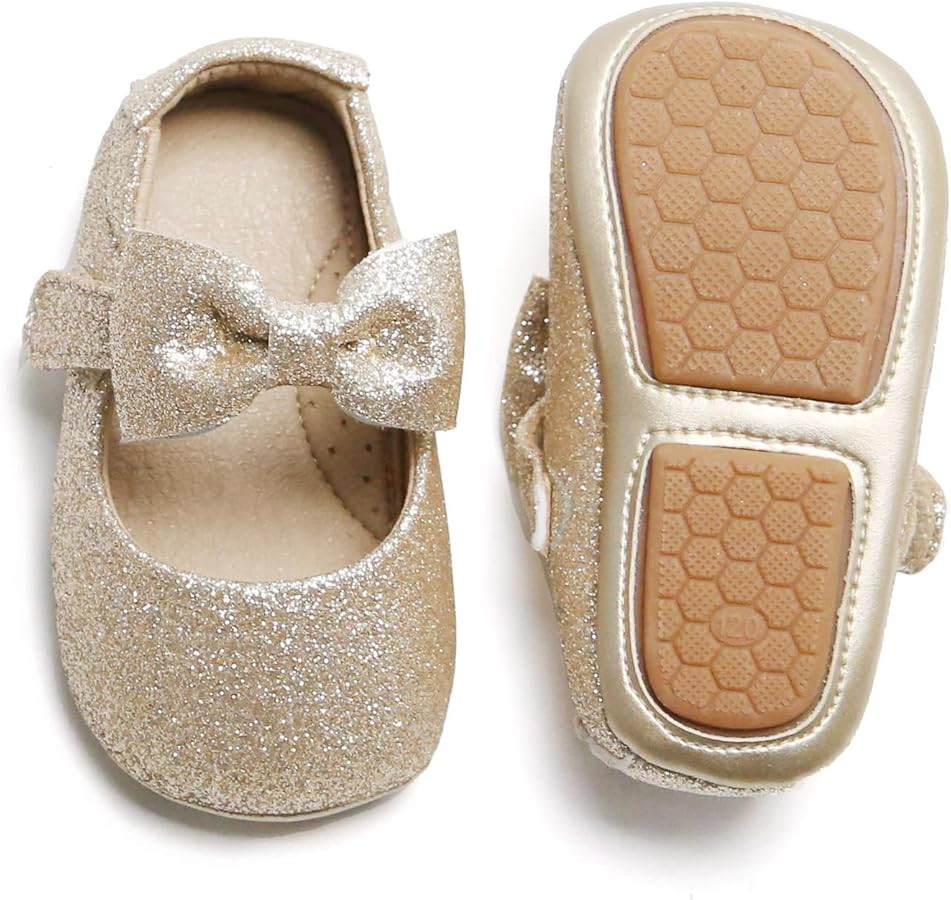 Amazon.com | Soft Sole Leather White Baby Shoes - Infant Baby Walking Shoes Moccasinss Rubber Sol... | Amazon (US)