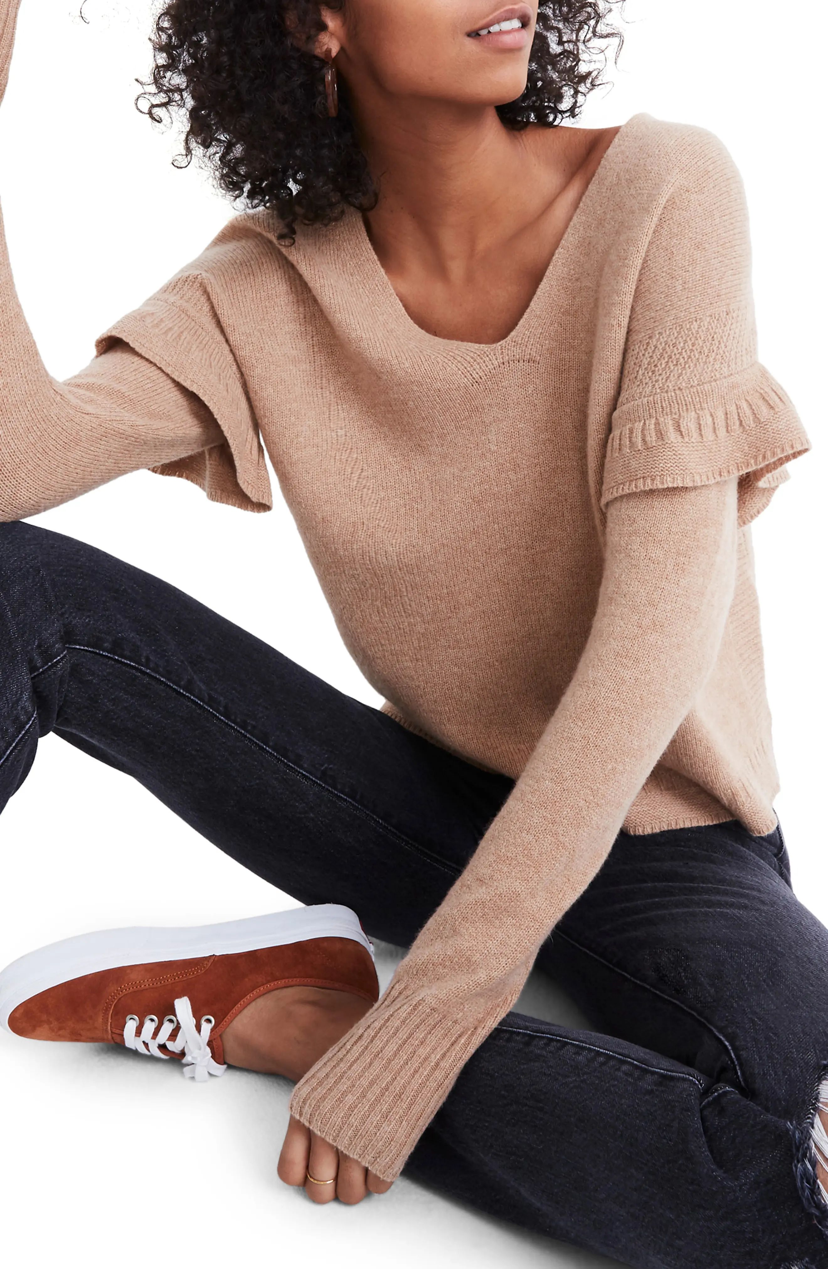 Women's Madewell Ruffle Stitch Play Pullover Sweater | Nordstrom