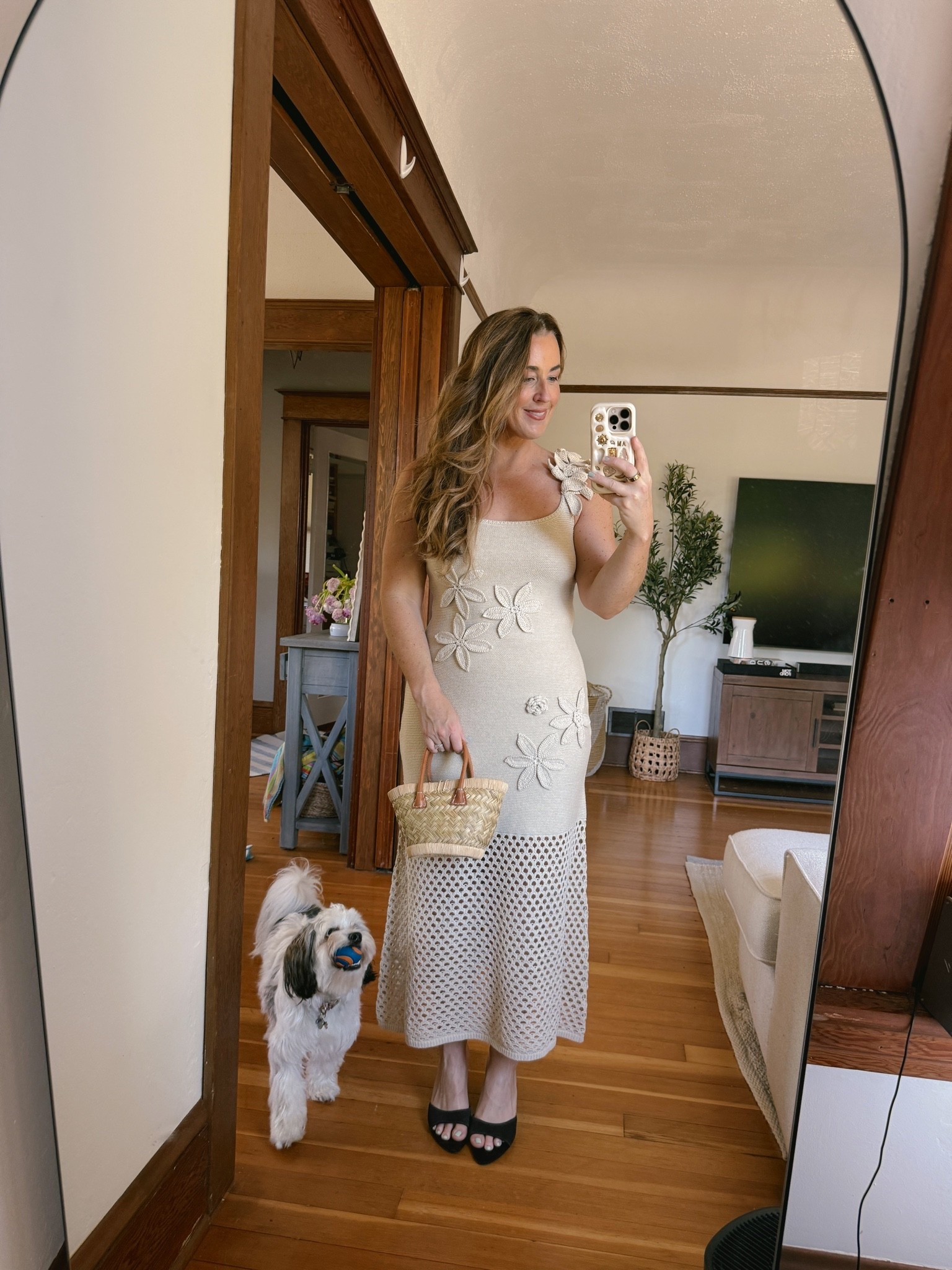 Obsessed with this cute little crochet vacation dress… also great for summer dinners!

Size 8, crochet dress, vacation dress, beach vacation dress
