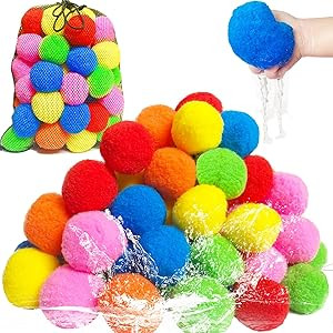 60PCS Reusable Water Balls, Water Soaker Balls for Outdoor Toys and Games,Beach Balls for Kids an... | Amazon (US)
