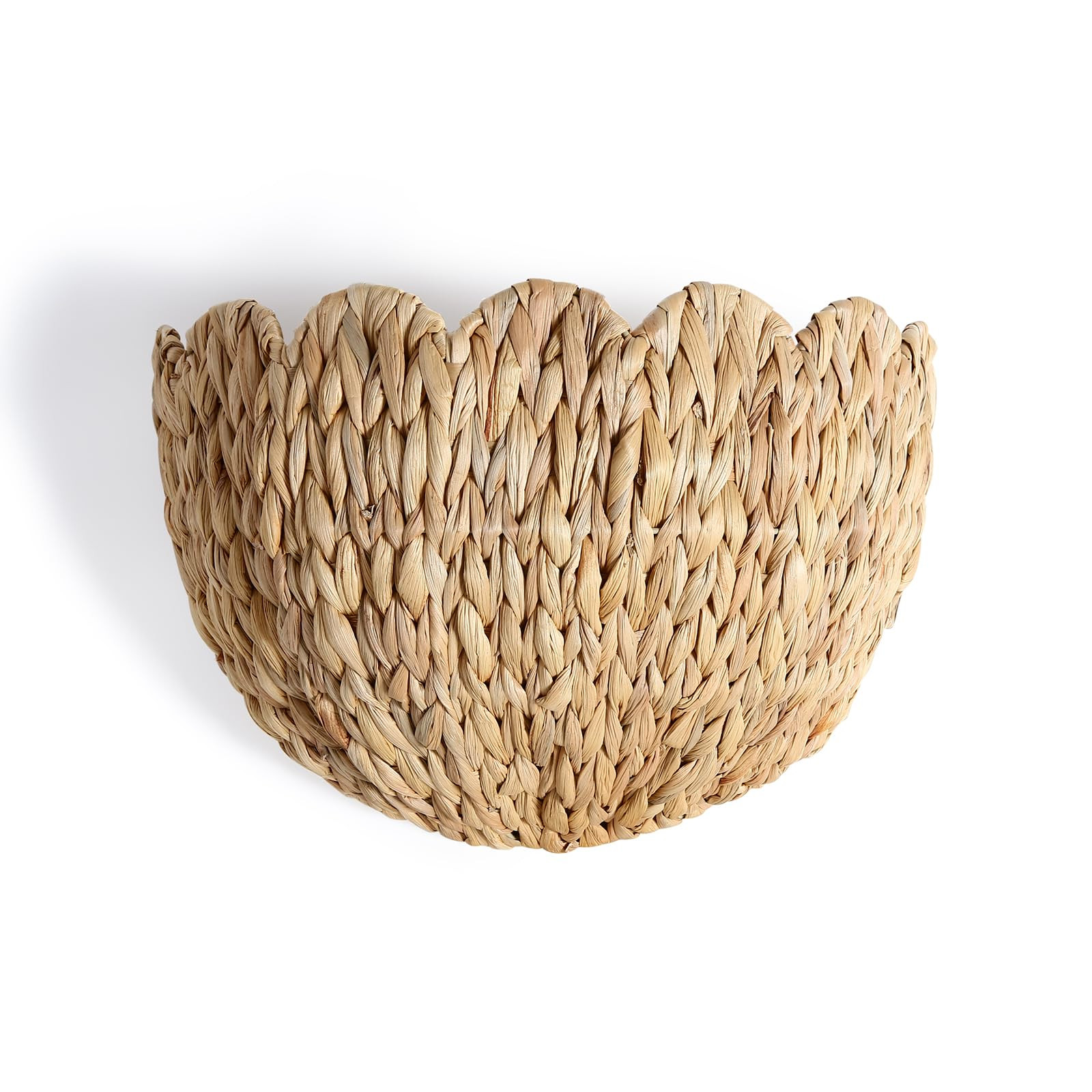Scalloped Hanging Wicker Baskets for Wall, Scalloped Home Decor, Hanging Woven Rattan Wall Basket... | Amazon (US)