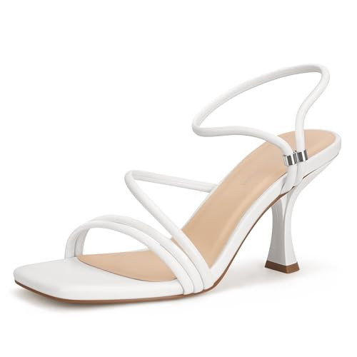 Amazon.com: Viciously Vixen Women's Strappy Kitten Heels Square Open Toe Sandals Party Wedding An... | Amazon (US)