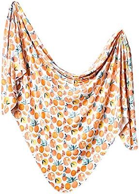Large Premium Knit Baby Swaddle Receiving Blanket"Citrus" by Copper Pearl | Amazon (US)