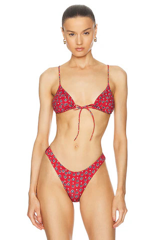 Heavy Manners Triangle Front Tie Bikini Top in Saint Marks | FWRD | FWRD 
