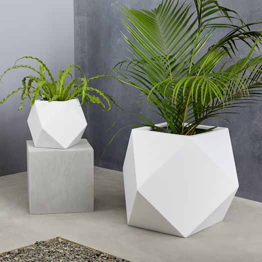 Faceted Modern Planters | West Elm (US)
