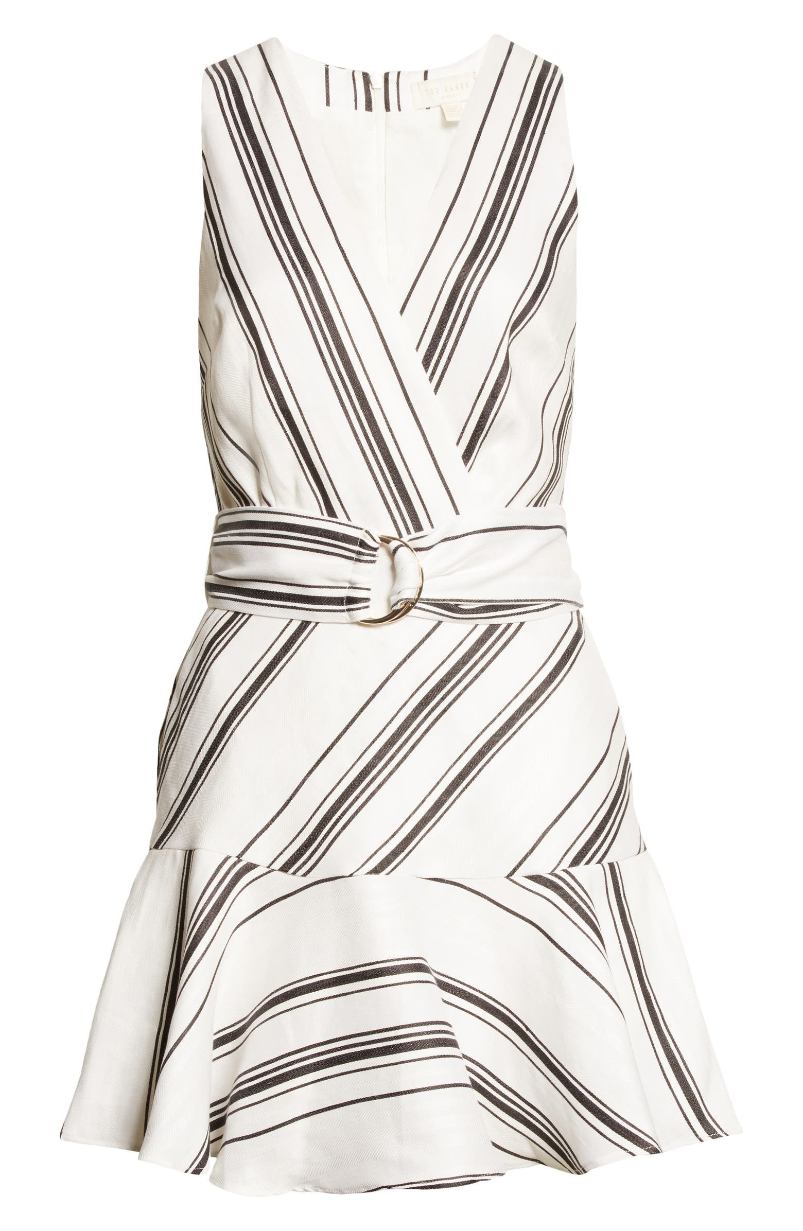 Directional Stripe Linen & Cotton Sleeveless Dress | Nordstrom