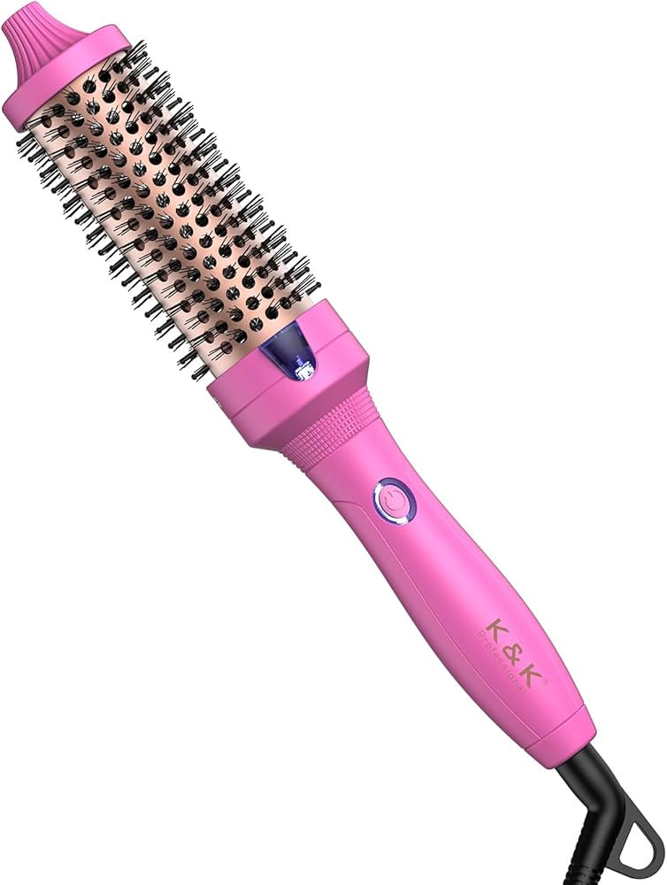 K&K 1.5 Inch Ceramic Tourmaline Ionic Curling Iron (Rose Red, 1.5 Inch) - Thermal Brush Heated Cu... | Amazon (US)