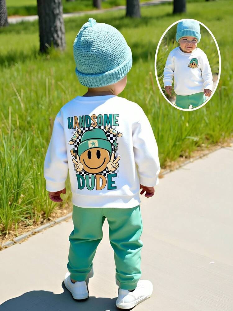 Set Baby Boy Casual Cute & Cool Sweatshirt Set | SHEIN