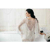 Wedding Cape, Dress Bridal Cover Up, Beaded Top, Gatsby Wedding, Capelet | Etsy (US)