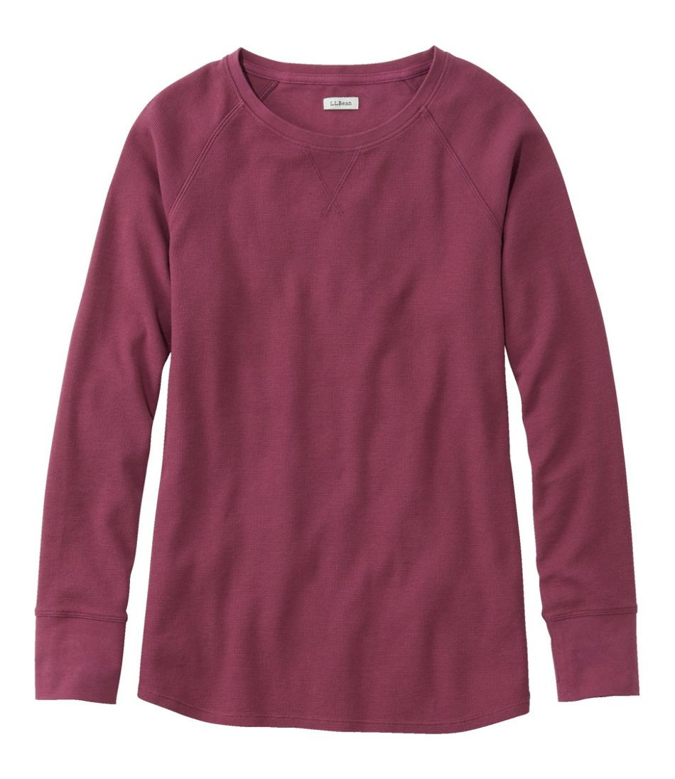 Women's Unshrinkable Mini-Waffle Tee, Long-Sleeve Crewneck | L.L. Bean