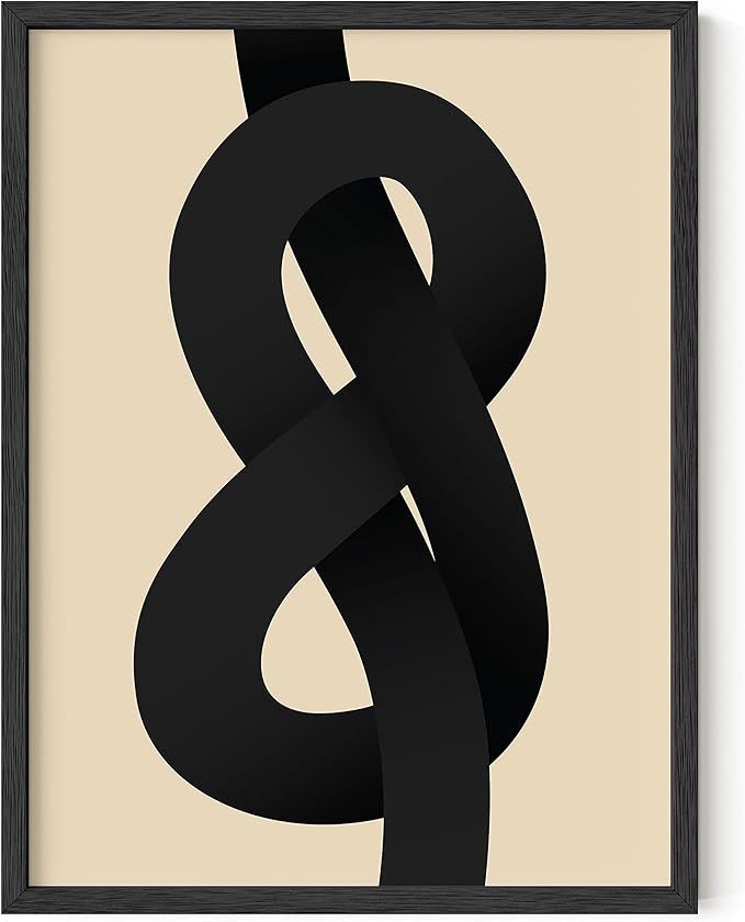 HAUS AND HUES Black and White Abstract Wall Art - Neutral Wall Art Modern Midcentury Modern Art |... | Amazon (US)