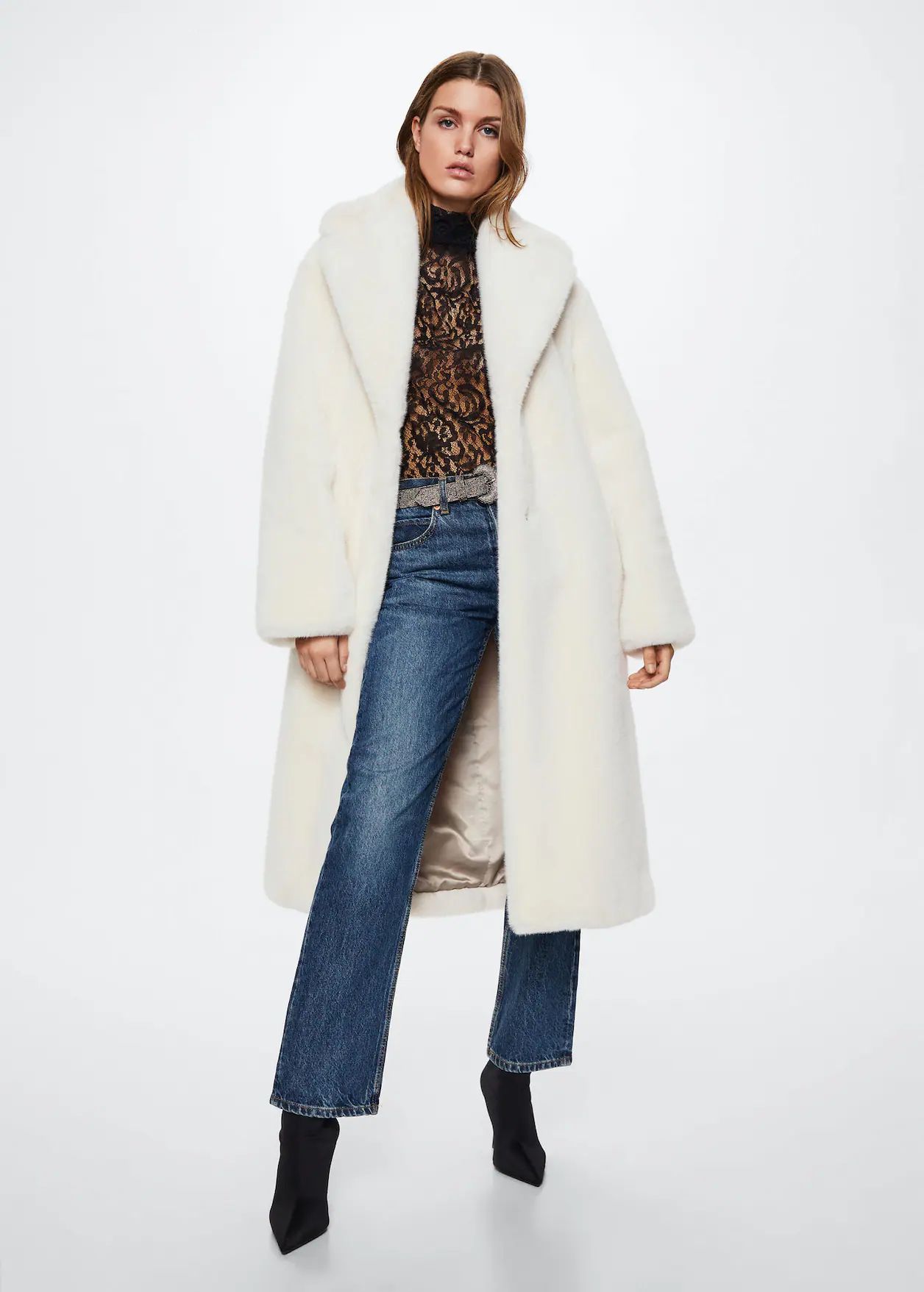 Oversize faux-fur coat -  Women | Mango United Kingdom | MANGO (UK)