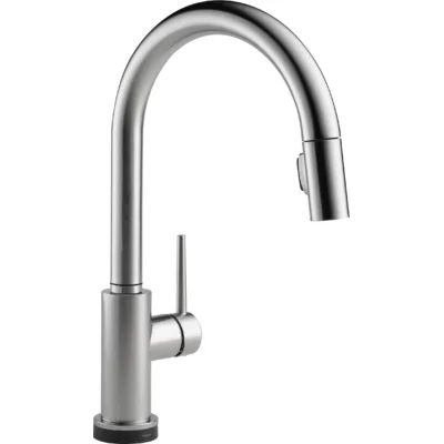 Delta Trinsic Pull Down Touch Single Handle Kitchen Faucet with MagnaTite® Docking and Touch2O® Technology and Diamond Seal Technology | Wayfair North America