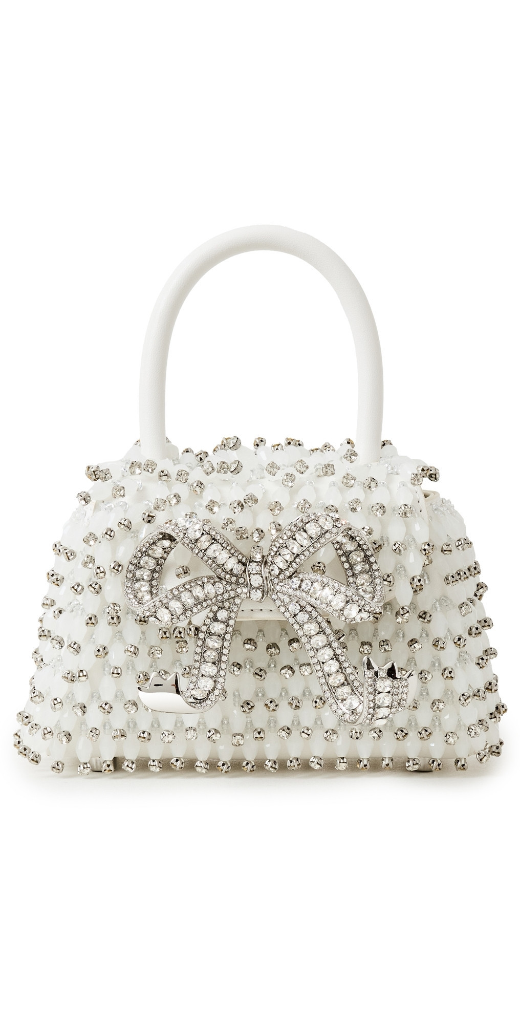 Self Portrait White Embellished Micro Bow Bag Color One Size | Shopbop