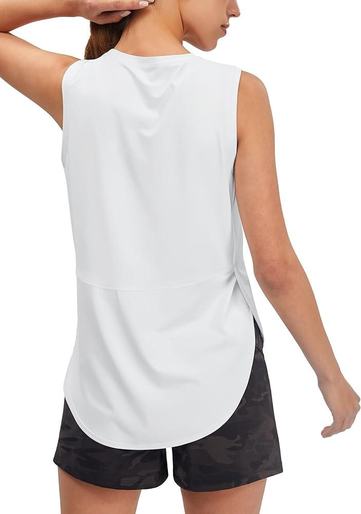 Ice Silk Workout Tank Tops for Women Cool-Dry Sleeveless Loose Fit Yoga Shirts Long Athletic Tops... | Amazon (US)