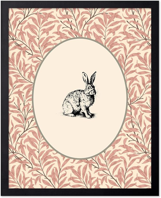 Poster Master Vintage Bunny Poster - Retro Rabbit Print - Easter Bunny Art - Floral Art - Flower ... | Amazon (US)