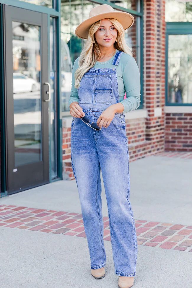 Everything I Needed Medium Wash Denim Overalls FINAL SALE | Pink Lily
